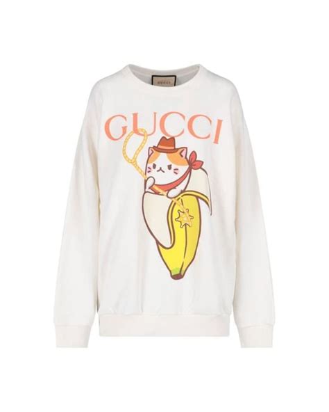 gucci bananya sweatshirt|Gucci x Bananya Logo Printed Sweatshirt White .